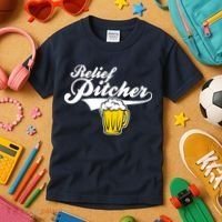 Relief Pitcher Beer And Baseball Kids T-Shirt thumb 3