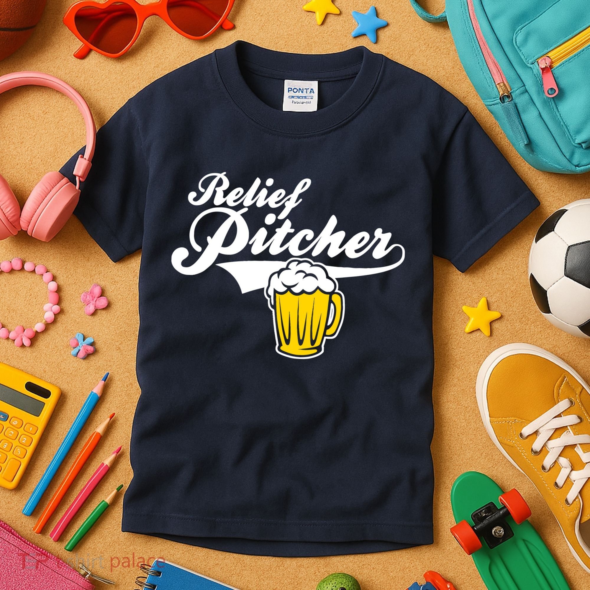 Relief Pitcher Beer And Baseball Kids T-Shirt
