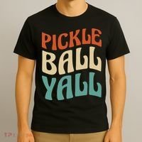 Retro Pickle Ball Yall Paddle For Team Sport T-Shirt thumb 3
