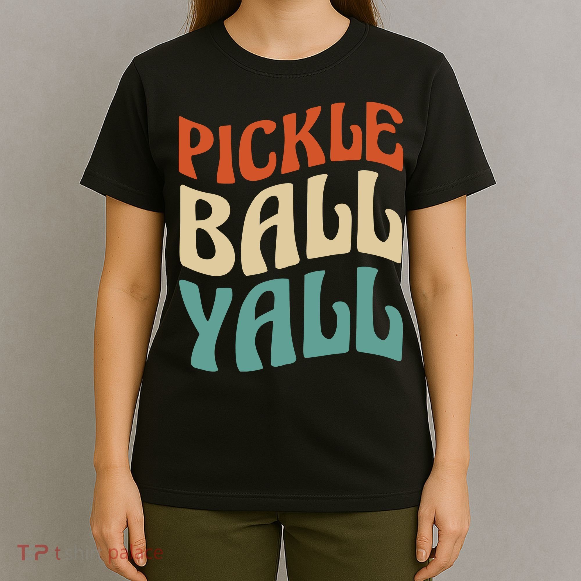 Retro Pickle Ball Yall Paddle For Team Sport T-Shirt
