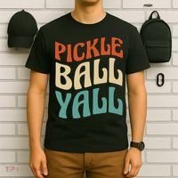 Retro Pickle Ball Yall Paddle For Team Sport T-Shirt thumb 6