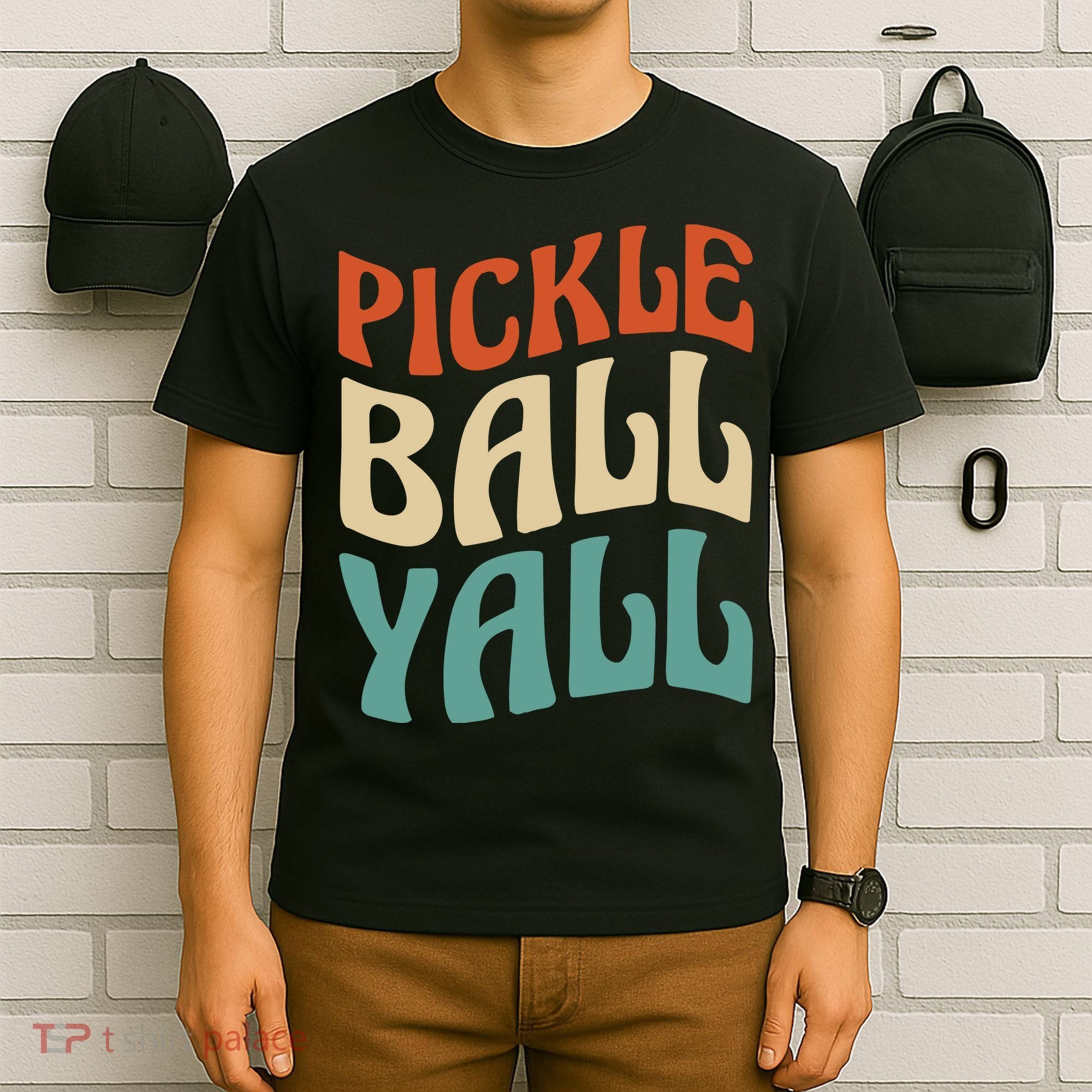 Retro Pickle Ball Yall Paddle For Team Sport T-Shirt