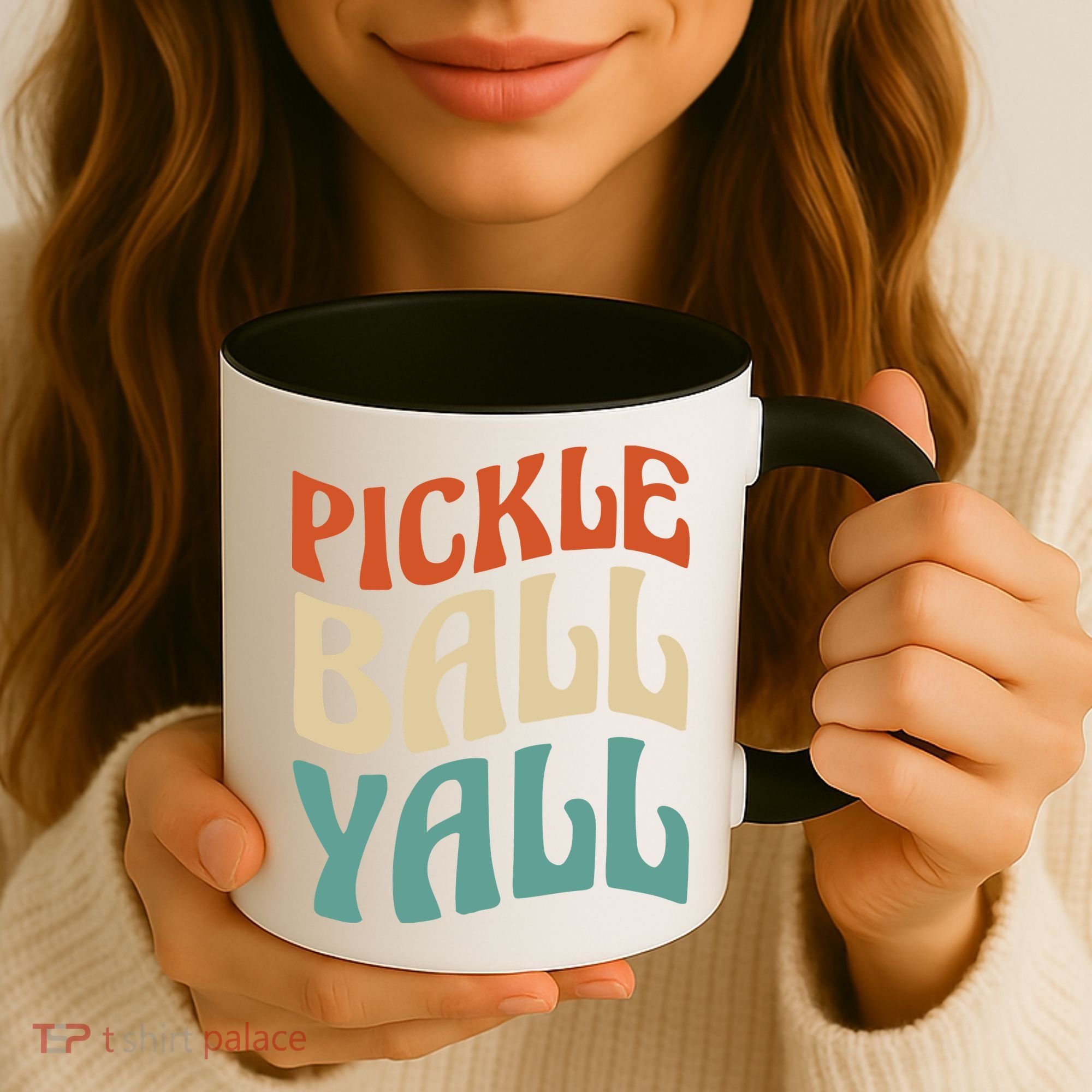 Retro Pickle Ball Yall Paddle For Team Sport Coffee Mug