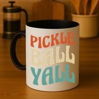 Retro Pickle Ball Yall Paddle For Team Sport Coffee Mug thumb 4