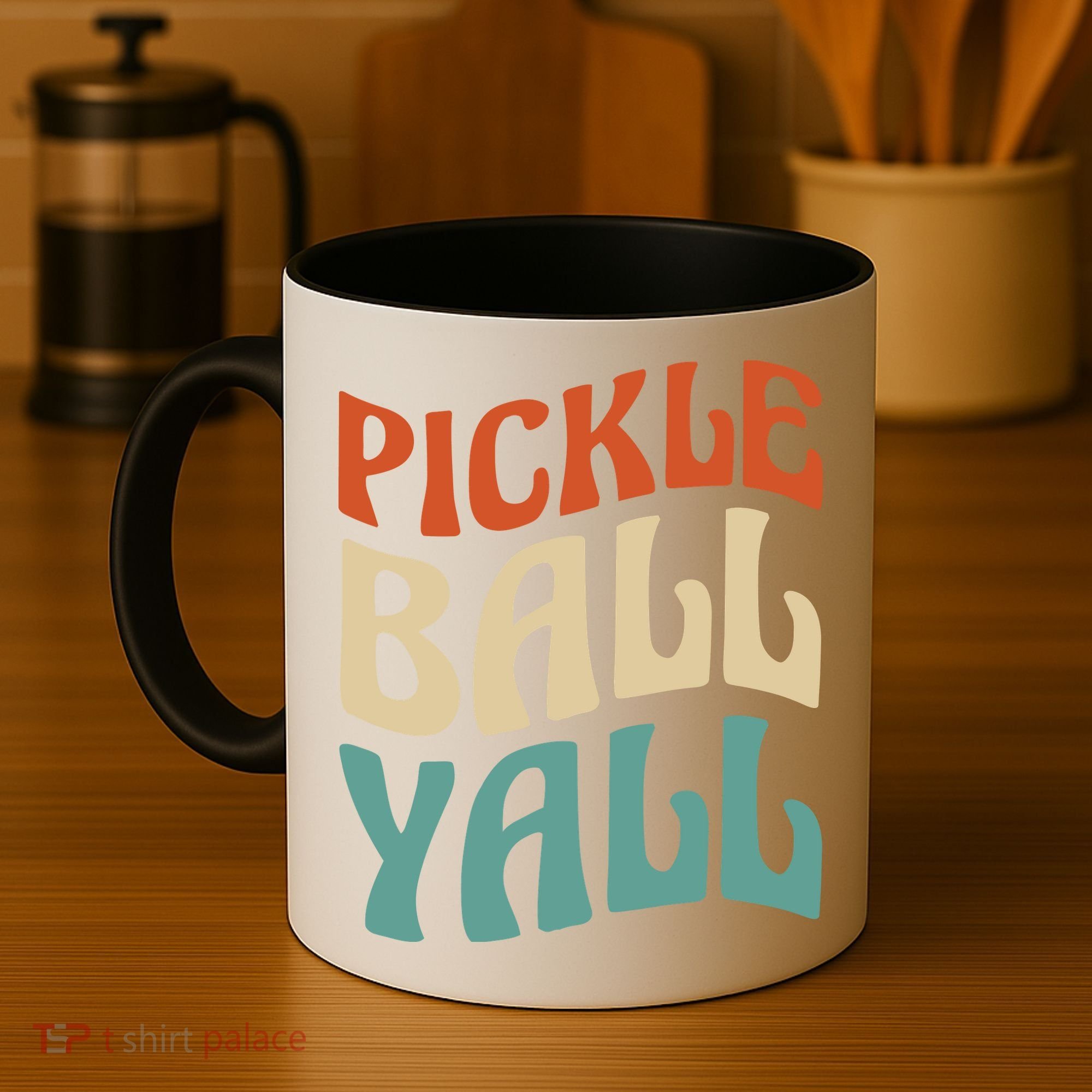 Retro Pickle Ball Yall Paddle For Team Sport Coffee Mug