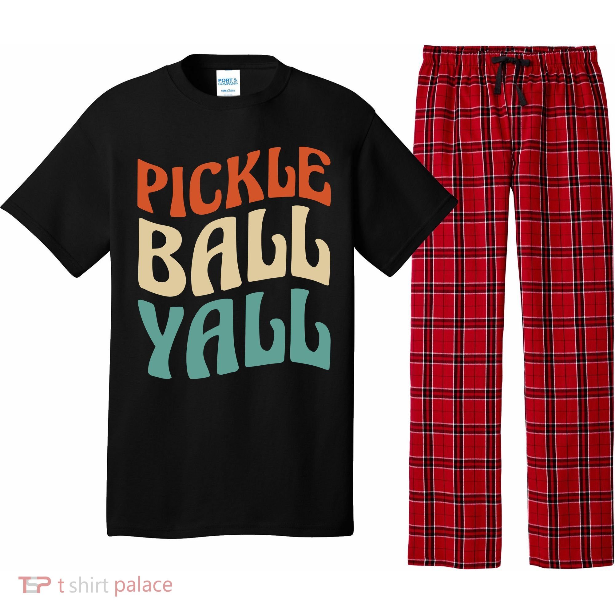 Retro Pickle Ball Yall Paddle For Team Sport Pajama Set