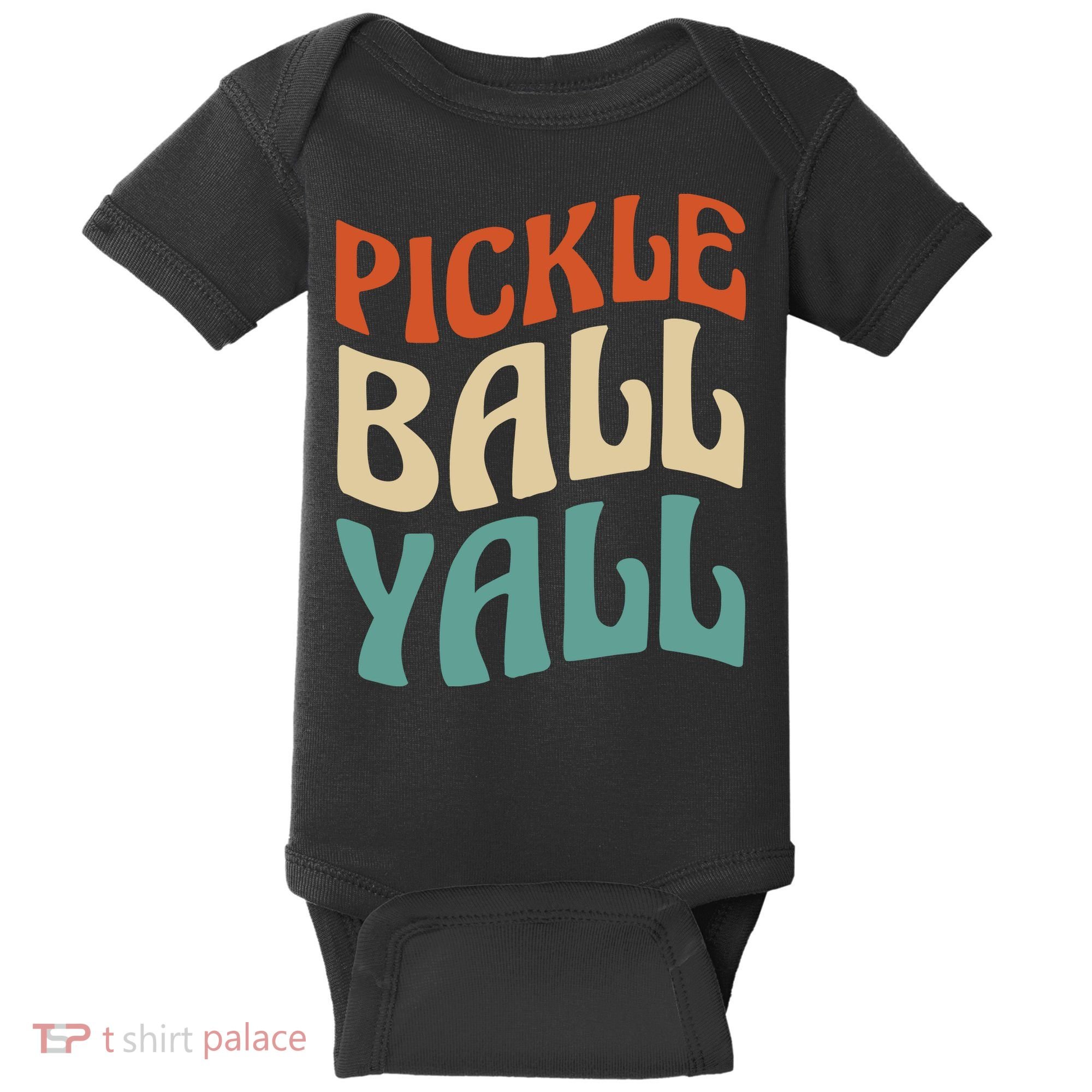 Retro Pickle Ball Yall Paddle For Team Sport Baby Bodysuit