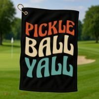 Retro Pickle Ball Yall Paddle For Team Sport Golf Towel thumb 1