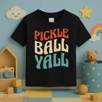 Retro Pickle Ball Yall Paddle For Team Sport Toddler T-Shirt thumb 3