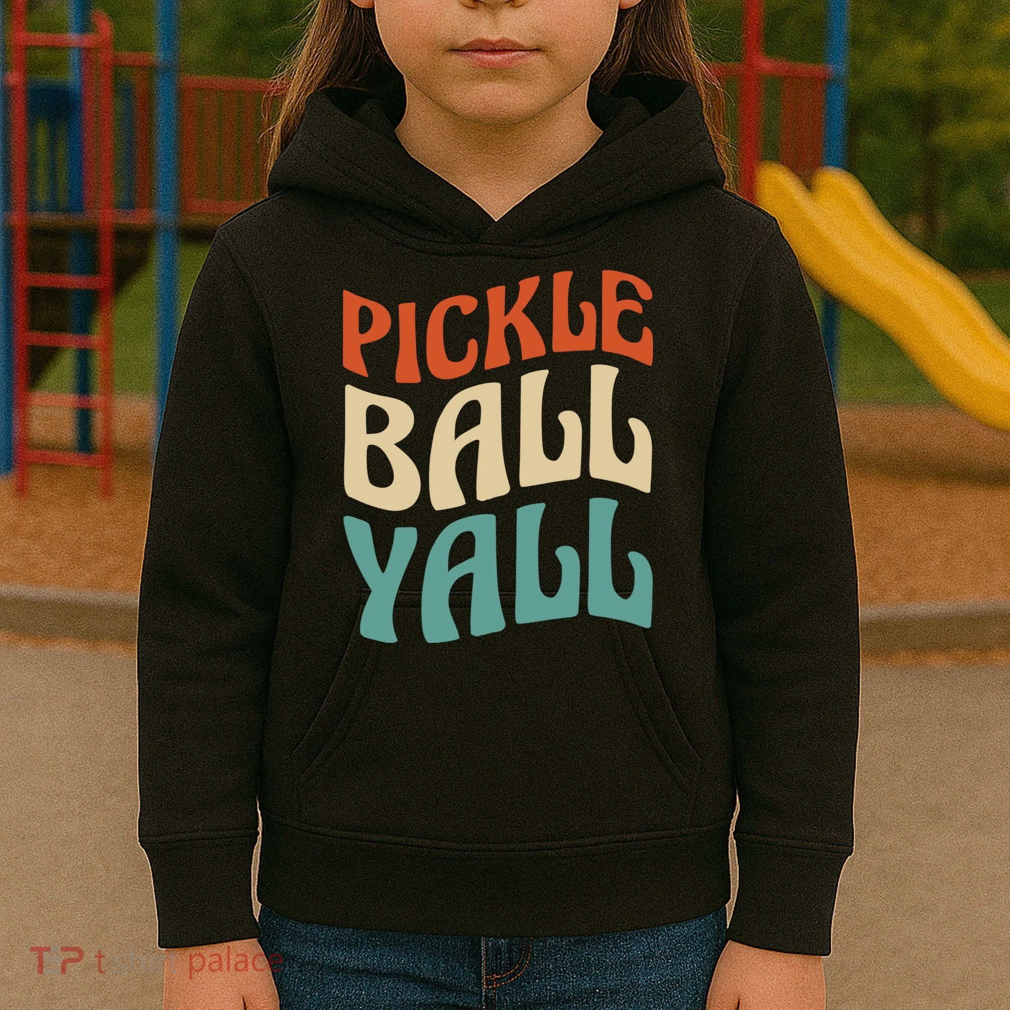 Retro Pickle Ball Yall Paddle For Team Sport Kids Hoodie