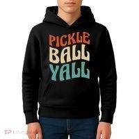 Retro Pickle Ball Yall Paddle For Team Sport Kids Hoodie thumb 4