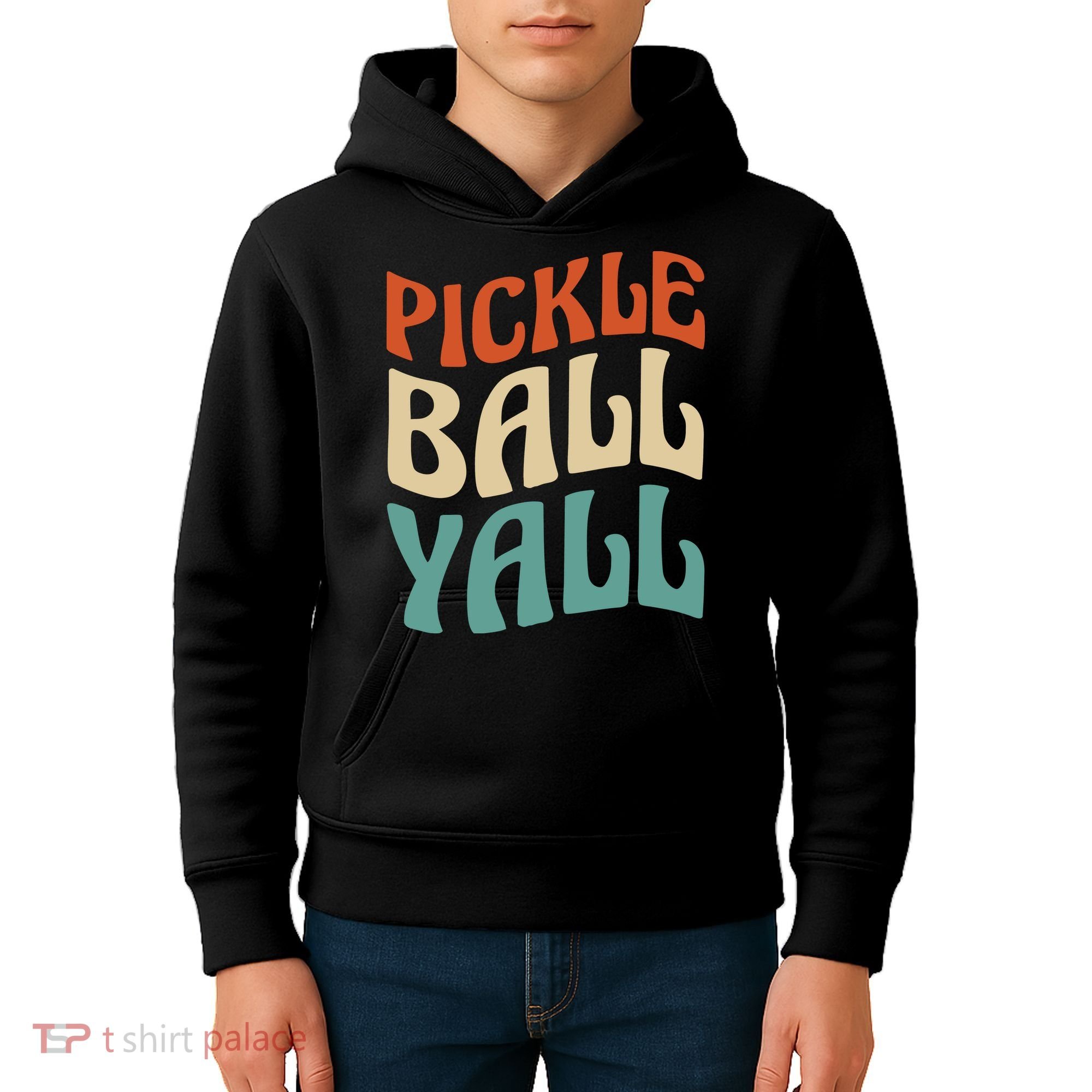 Retro Pickle Ball Yall Paddle For Team Sport Kids Hoodie