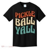 Retro Pickle Ball Yall Paddle For Team Sport Kids T-Shirt thumb 0