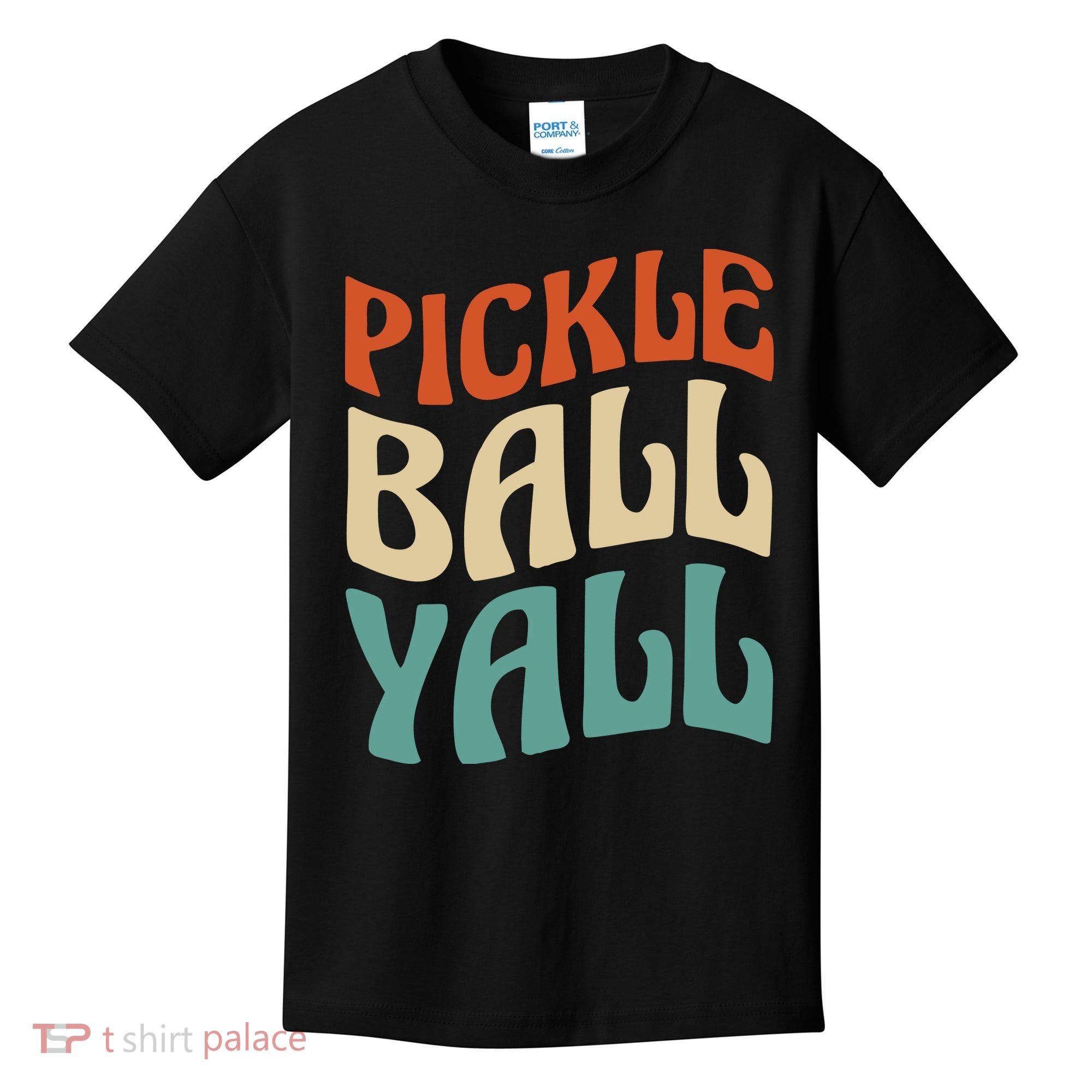 Retro Pickle Ball Yall Paddle For Team Sport Kids T-Shirt
