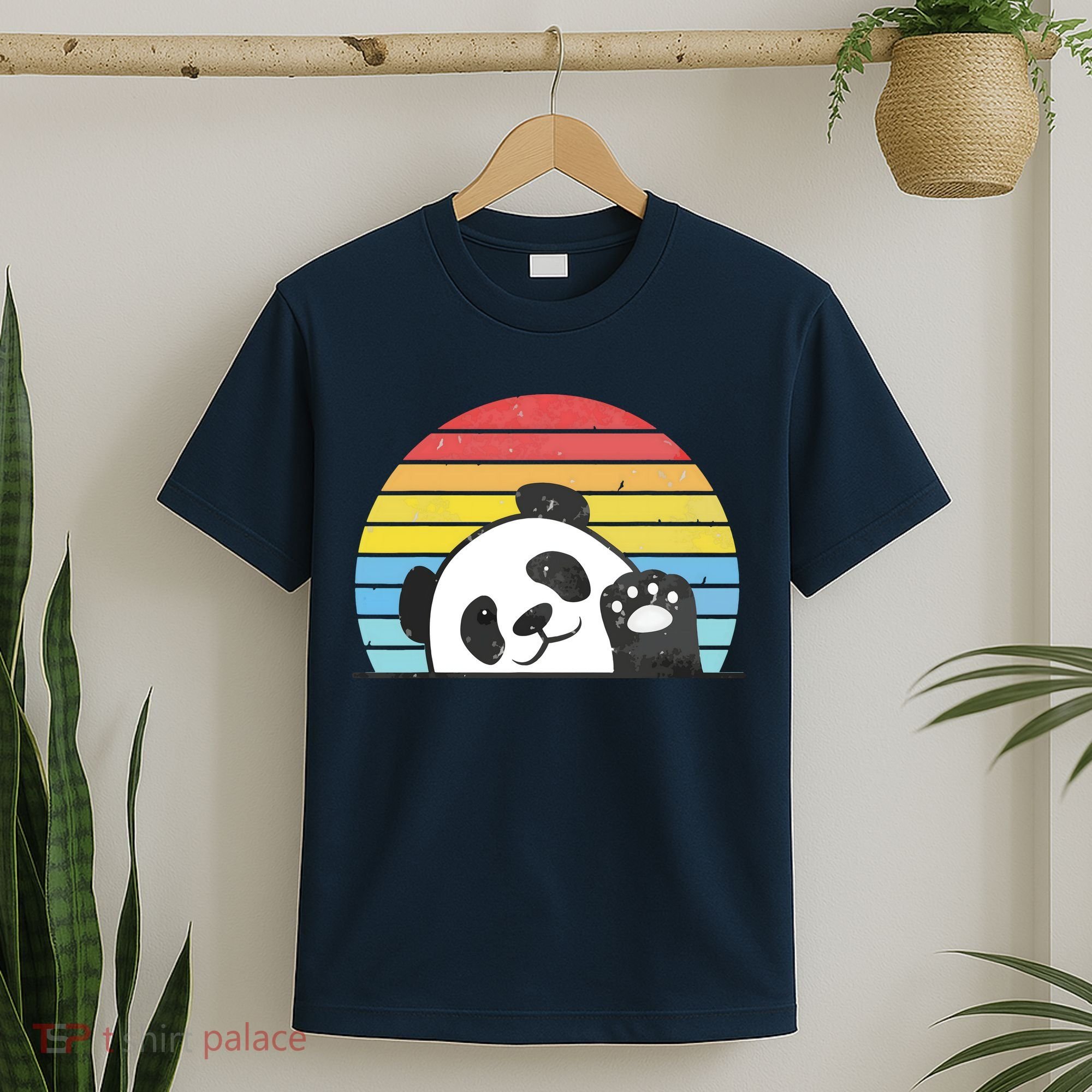 Retro Panda Cute Panda Bear Vintage Zookeeper Zoo Family Fan T-Shirt