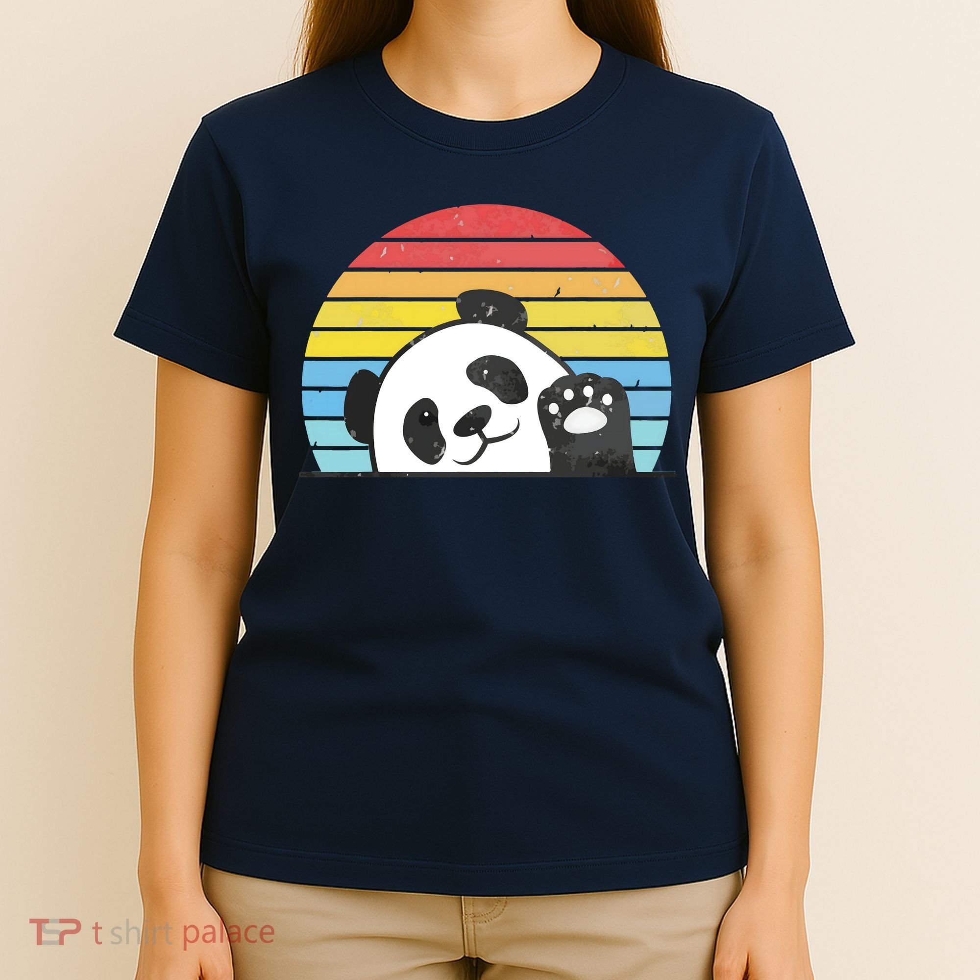 Retro Panda Cute Panda Bear Vintage Zookeeper Zoo Family Fan T-Shirt