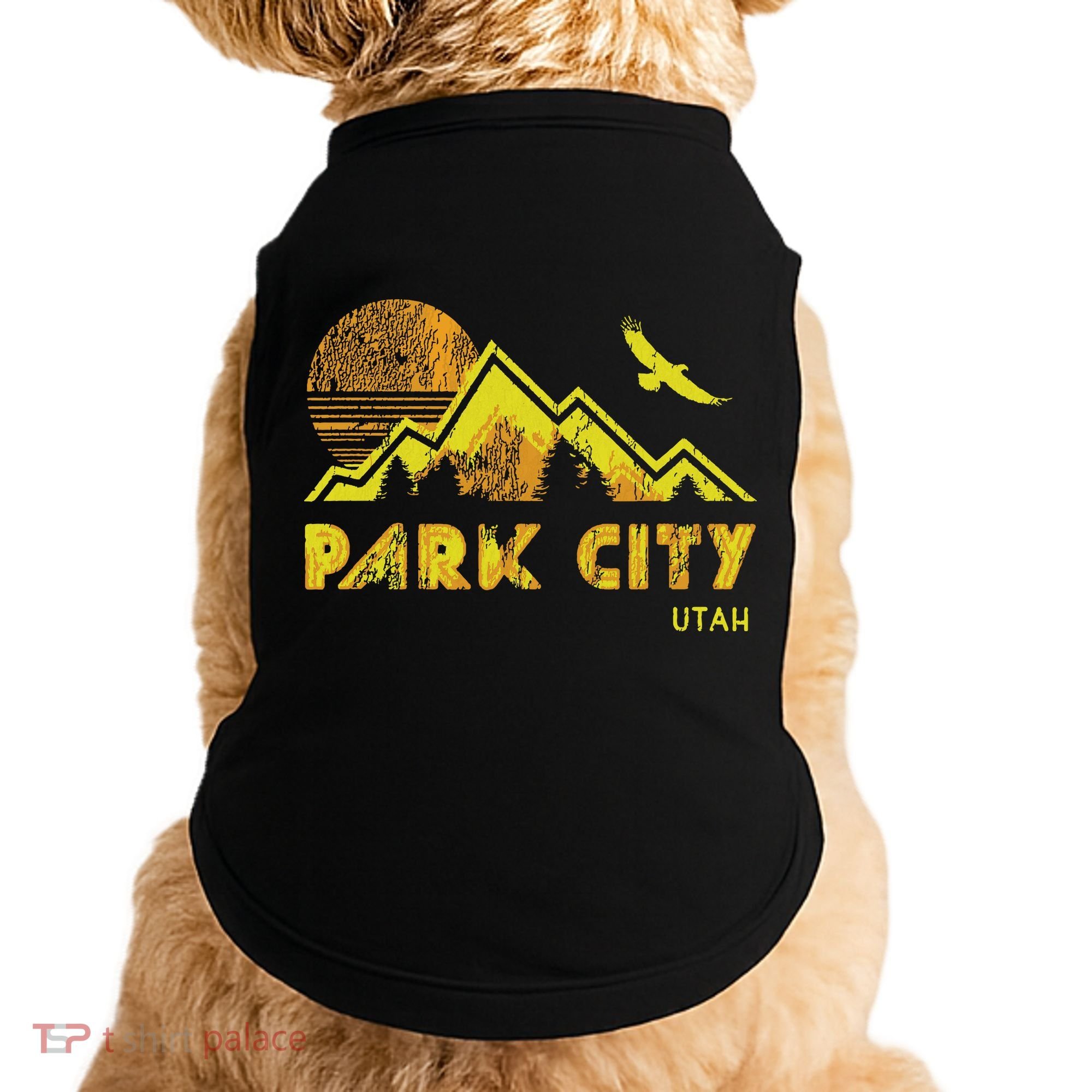 Retro Park City Utah Distressed Home Doggie Tank