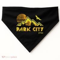 Retro Park City Utah Distressed Home USA-Made Doggie Bandana thumb 0