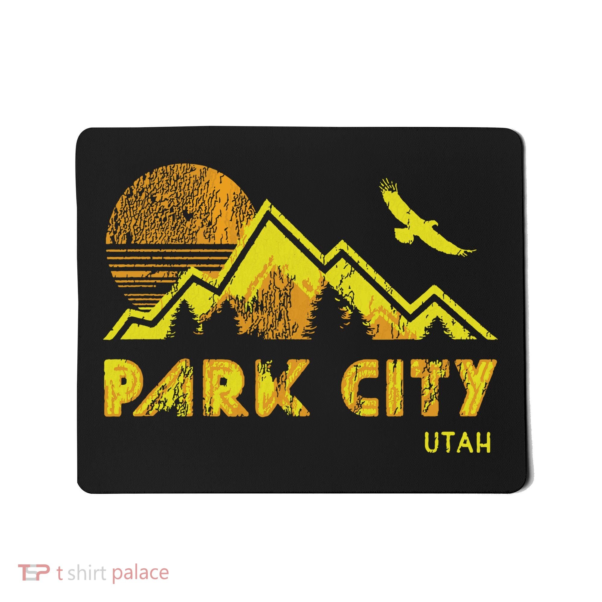 Retro Park City Utah Distressed Home Mousepad