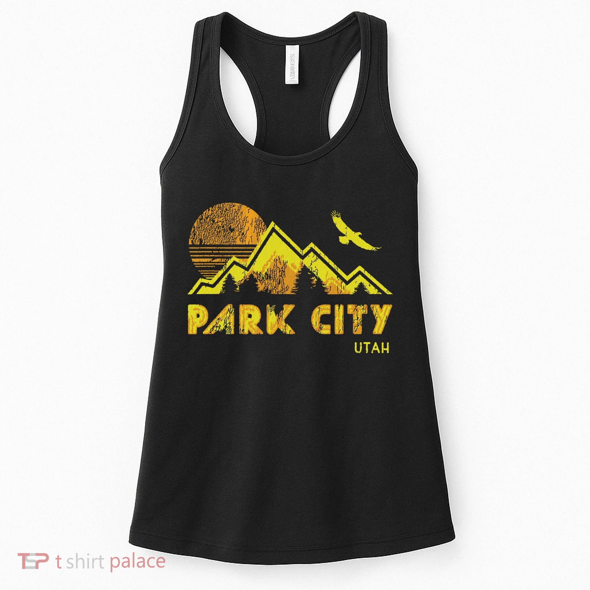Retro Park City Utah Distressed Home Women's Tank Top