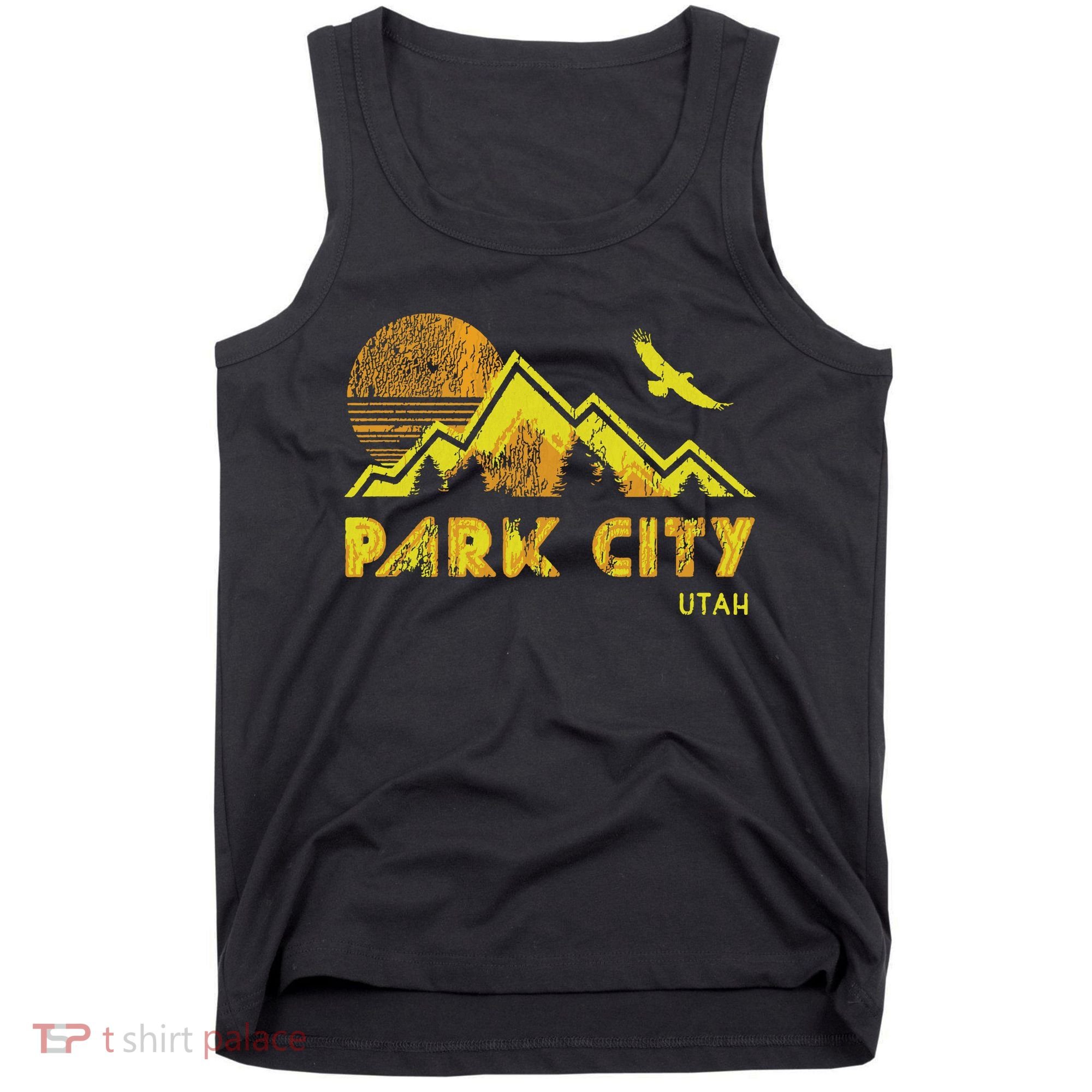 Retro Park City Utah Distressed Home Tank Top