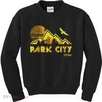 Retro Park City Utah Distressed Home Kids Sweatshirt thumb 0