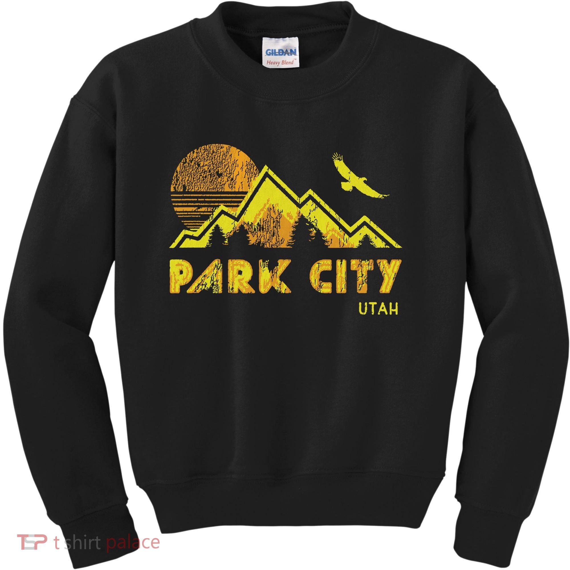 Retro Park City Utah Distressed Home Kids Sweatshirt