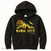 Retro Park City Utah Distressed Home Kids Hoodie thumb 0