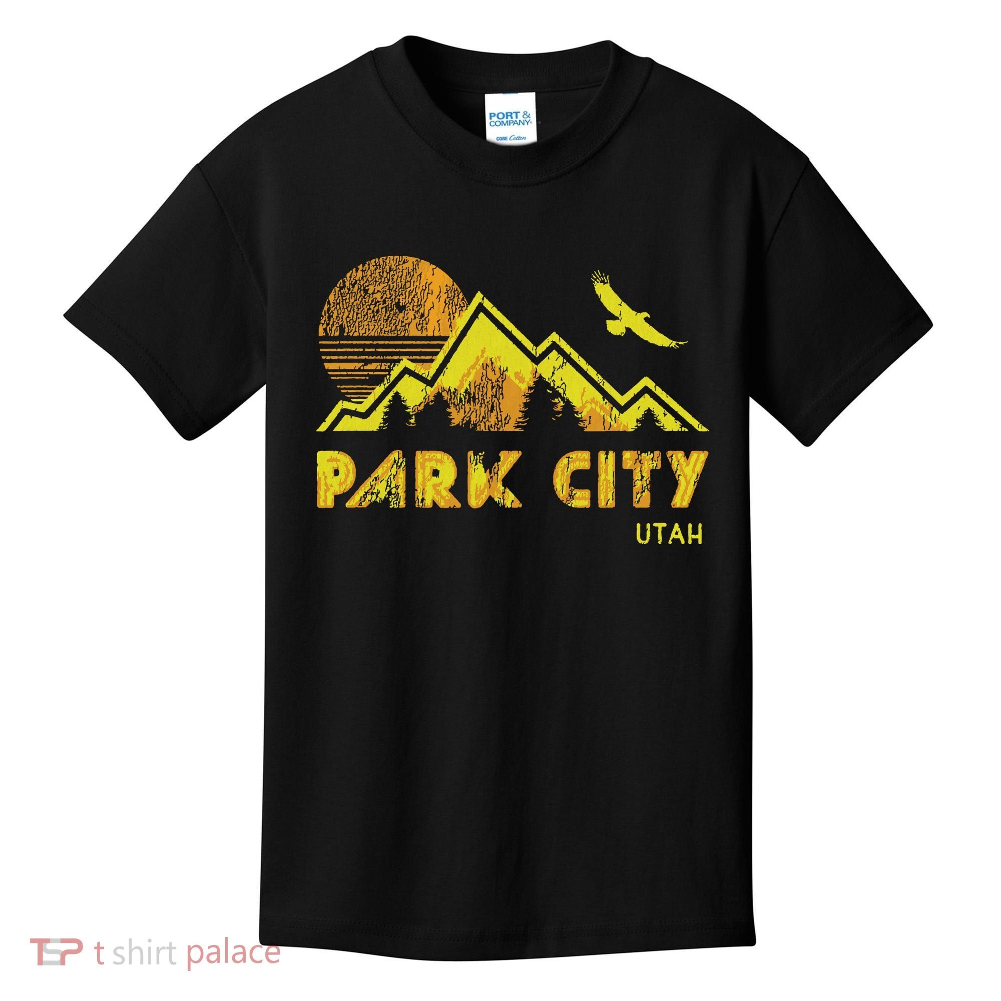 Retro Park City Utah Distressed Home Kids T-Shirt
