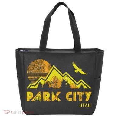 Retro Park City Utah Distressed Home Tote Bag