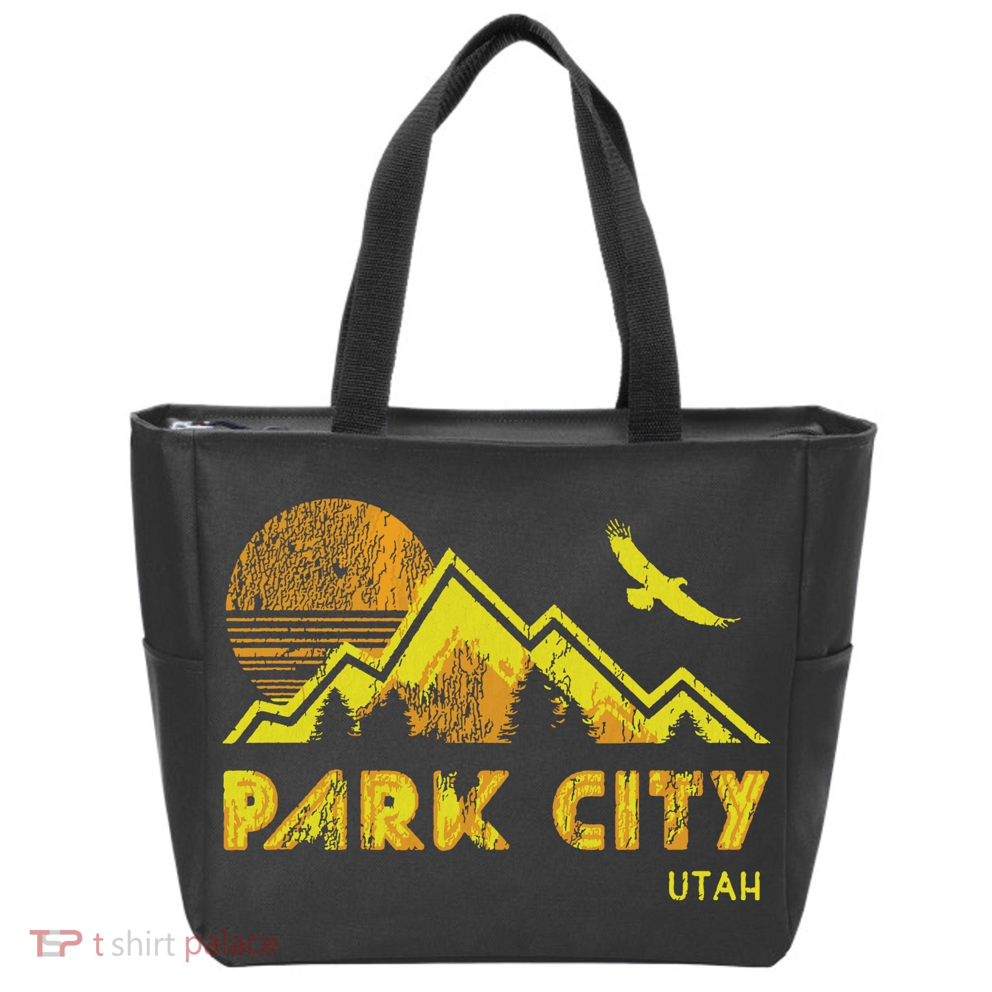Retro Park City Utah Distressed Home Tote Bag