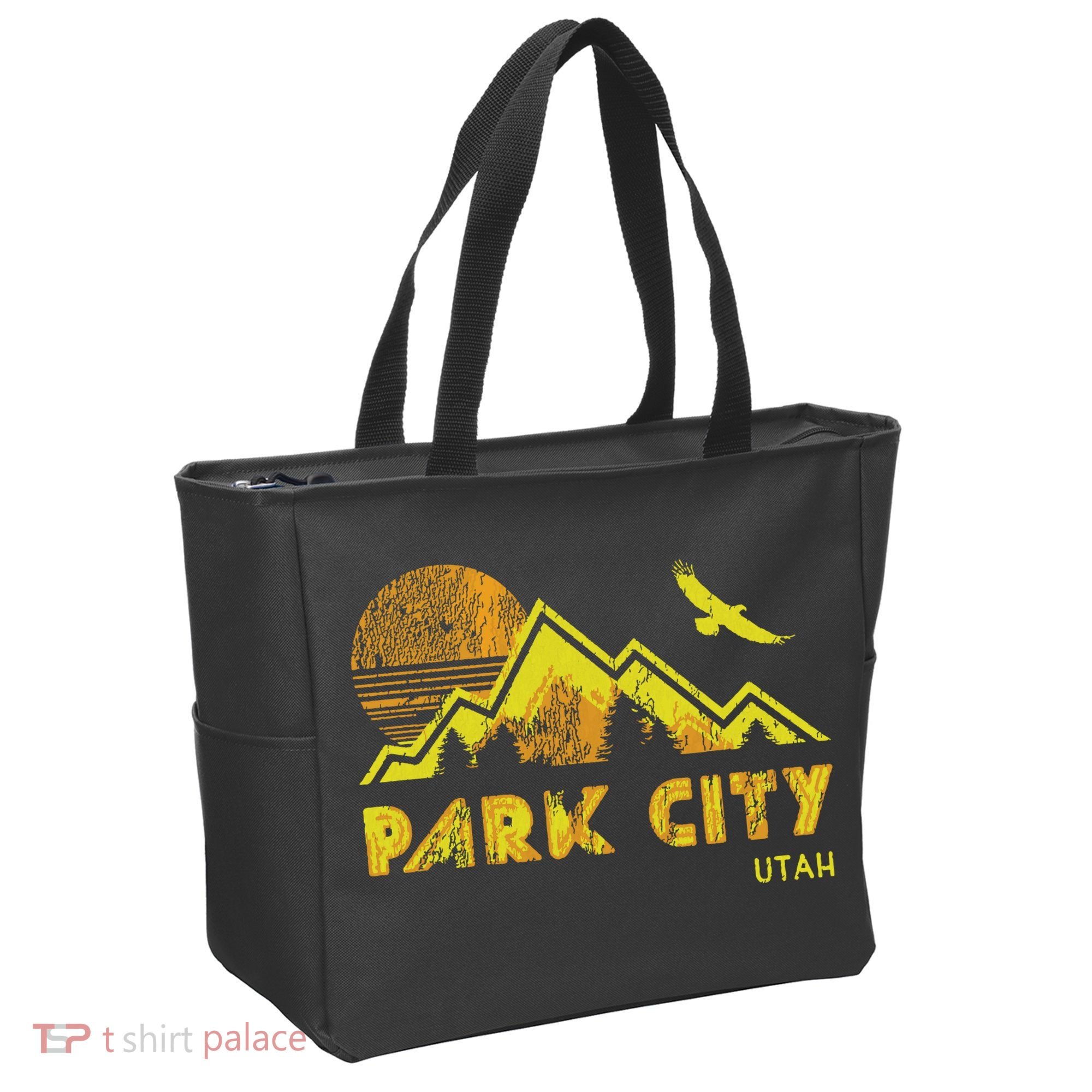 Retro Park City Utah Distressed Home Tote Bag