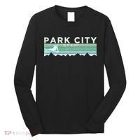 Retro Park City Utah Distressed Skiing Long Sleeve Shirt thumb 0