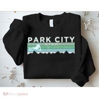 Retro Park City Utah Distressed Skiing Sweatshirt thumb 2