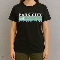 Retro Park City Utah Distressed Skiing T-Shirt thumb 4
