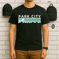 Retro Park City Utah Distressed Skiing T-Shirt thumb 6