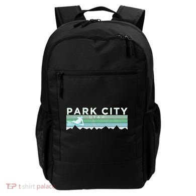 Retro Park City Utah Distressed Skiing Backpack