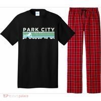 Retro Park City Utah Distressed Skiing Pajama Set thumb 0
