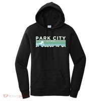 Retro Park City Utah Distressed Skiing Women's Hoodie thumb 0