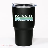 Retro Park City Utah Distressed Skiing Tumbler thumb 0