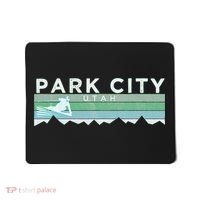 Retro Park City Utah Distressed Skiing Mousepad thumb 0
