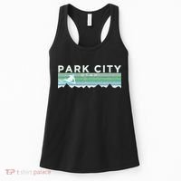 Retro Park City Utah Distressed Skiing Women's Tank Top thumb 0