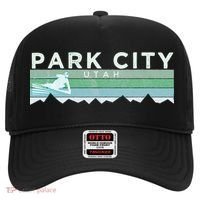 Retro Park City Utah Distressed Skiing Hat thumb 0
