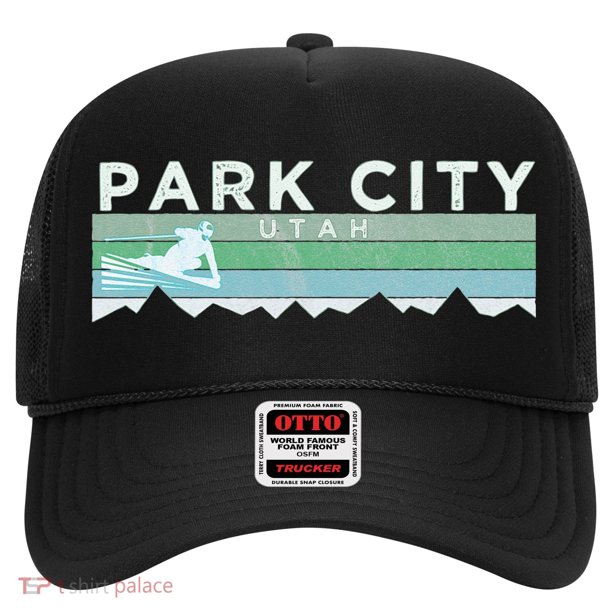 Retro Park City Utah Distressed Skiing Hat