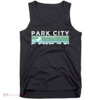 Retro Park City Utah Distressed Skiing Tank Top thumb 0