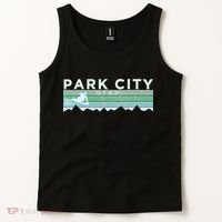 Retro Park City Utah Distressed Skiing Tank Top thumb 2
