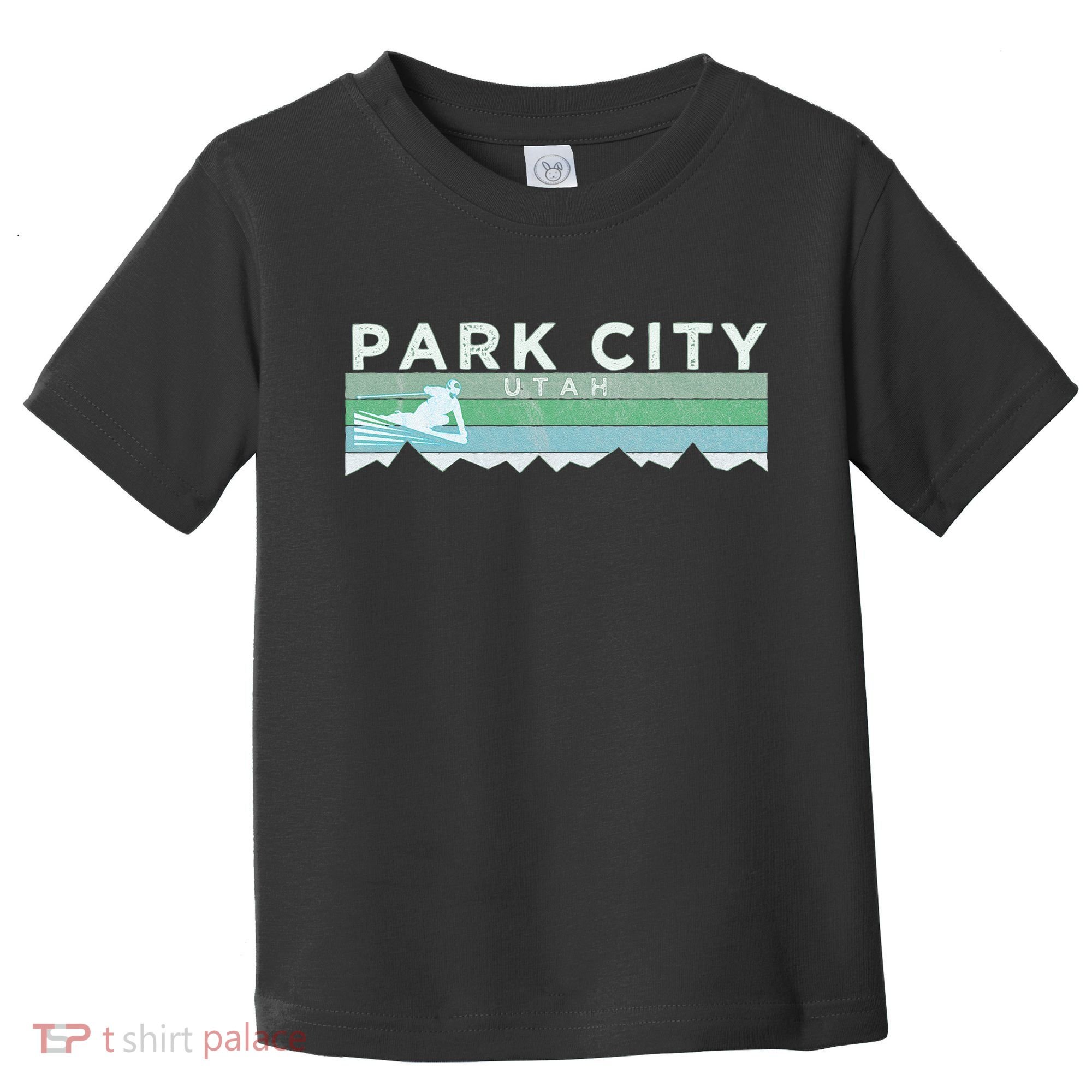 Retro Park City Utah Distressed Skiing Toddler T-Shirt