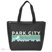 Retro Park City Utah Distressed Skiing Tote Bag thumb 0