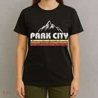 Retro Park City Utah Mountain Faded Bars Ski Sports T-Shirt thumb 4
