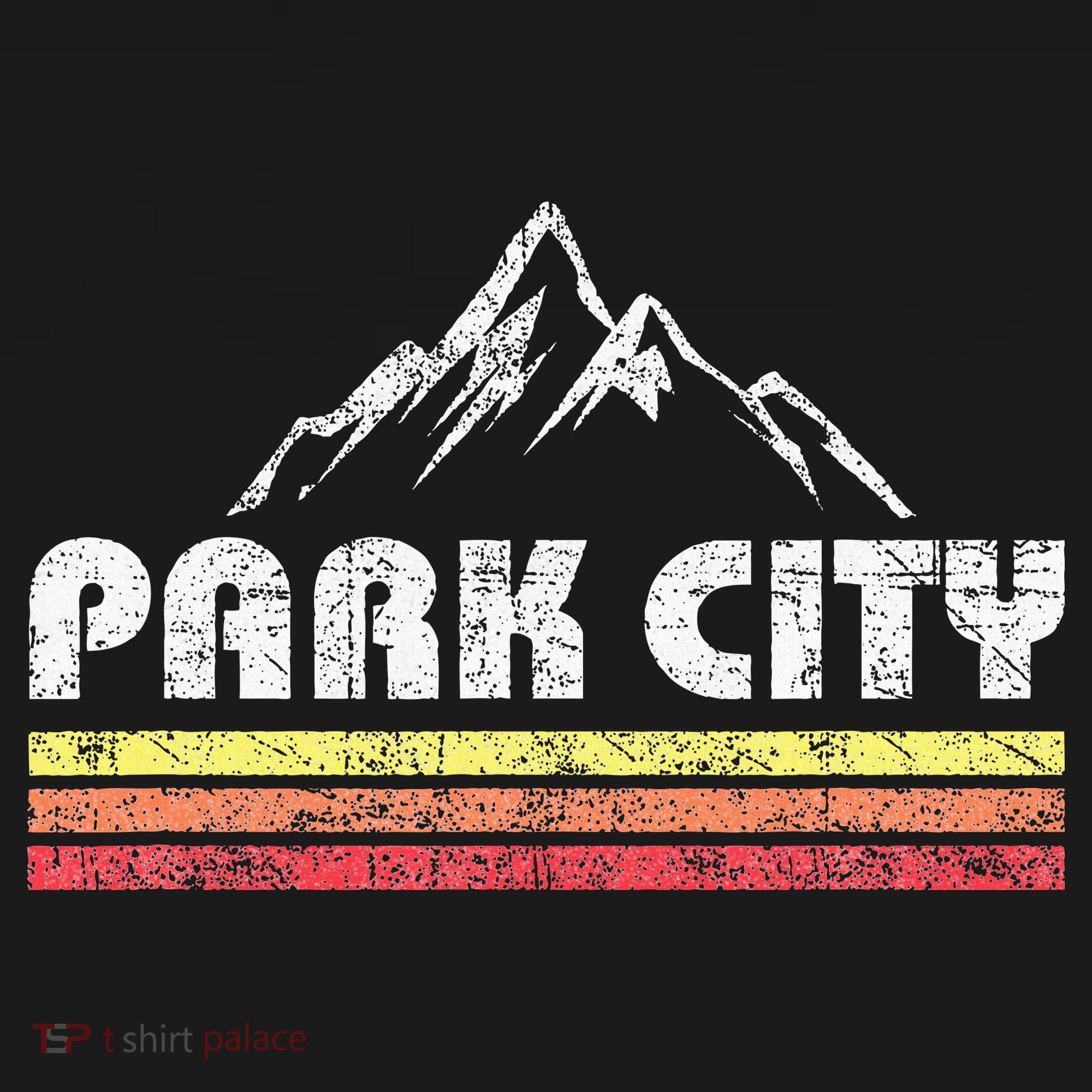 Retro Park City Utah Mountain Faded Bars Ski Sports Polo